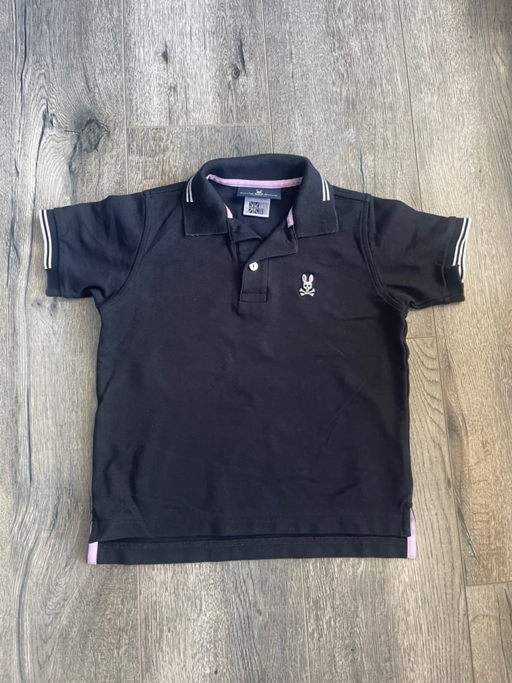 Psycho Bunny Black Polo with Pink Accents Kids - Picture 5 of 13